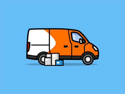 Carro de entregas com encomendas